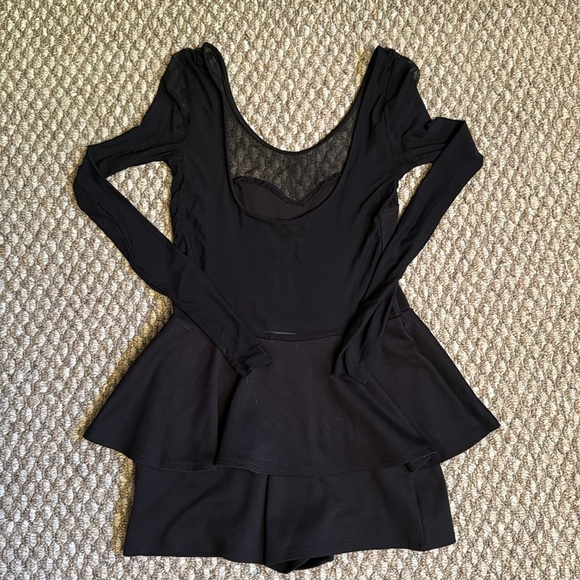 Nasty Gal Mesh Black Peplum Romper Small - Picture 5 of 7